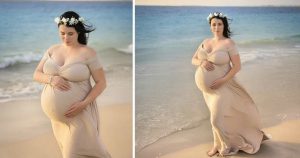 Эта женщина просто фотографировалась беременной на пляже…