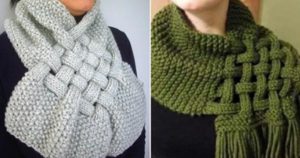 Снуд-шарф с элементами плетения: просто, стильно и необычно