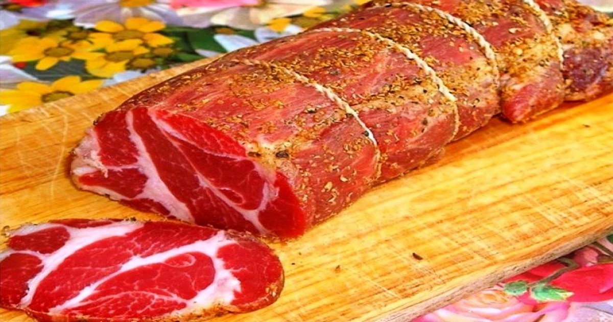 Сыровяленое мясо с чесноком. Любимый рецепт