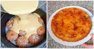 Карамельный пирог с мандаринами